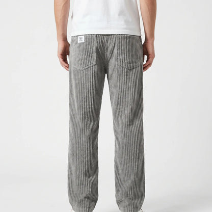 Pantalon Homme en Velours Côtelé, Taille Élastique