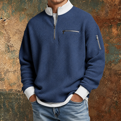 Pull Gaufré à Demi-Zip