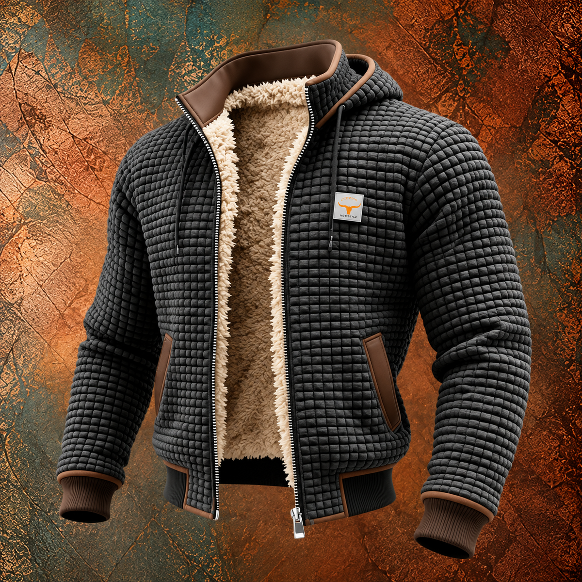 Veste Rétro à Capuche Zippée