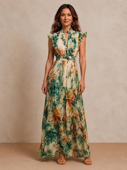 Grazia | Mousseline Tropicale Peinte