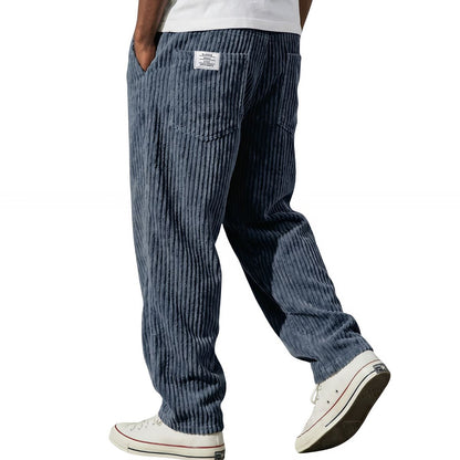 Pantalon Homme en Velours Côtelé, Taille Élastique