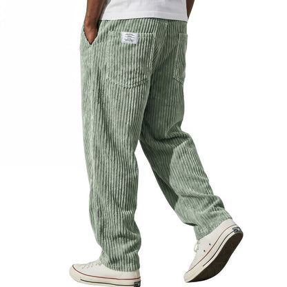Pantalon Homme en Velours Côtelé, Taille Élastique