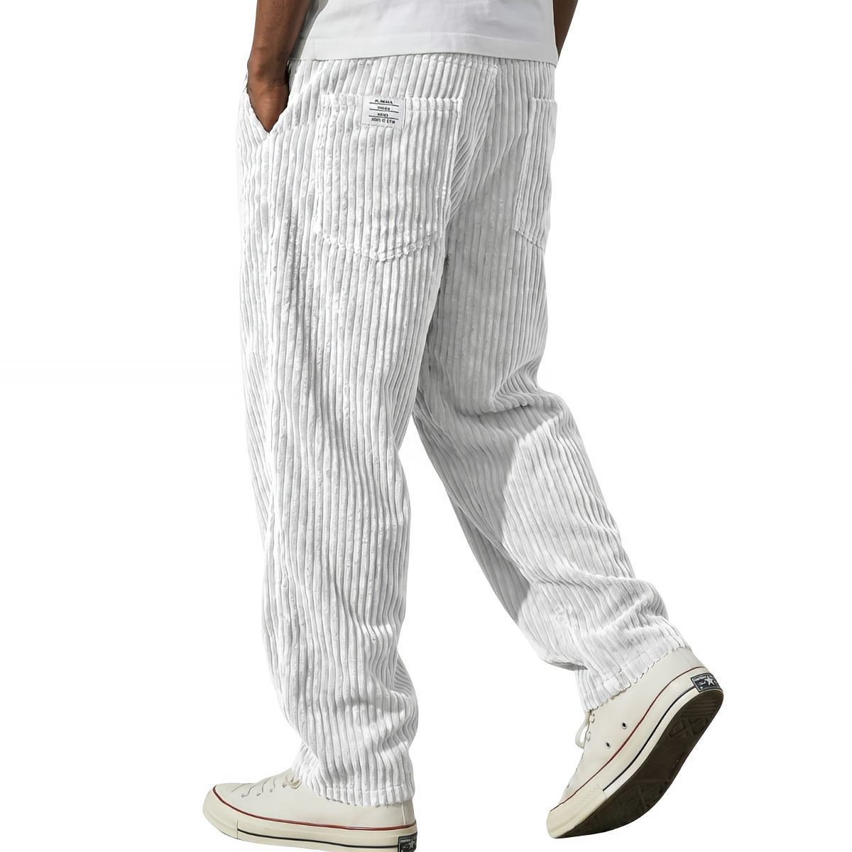 Pantalon Homme en Velours Côtelé, Taille Élastique