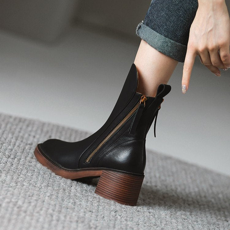Mathurine | Bottines en Cuir à Talon