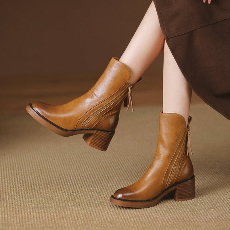 Mathurine | Bottines en Cuir à Talon