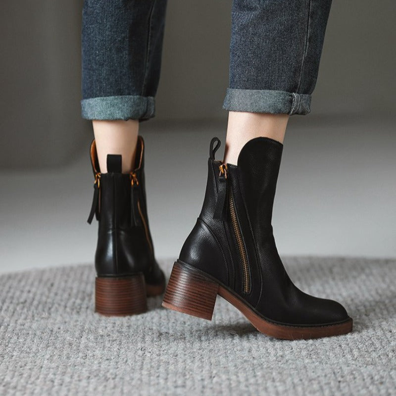 Mathurine | Bottines en Cuir à Talon