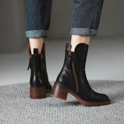 Mathurine | Bottines en Cuir à Talon