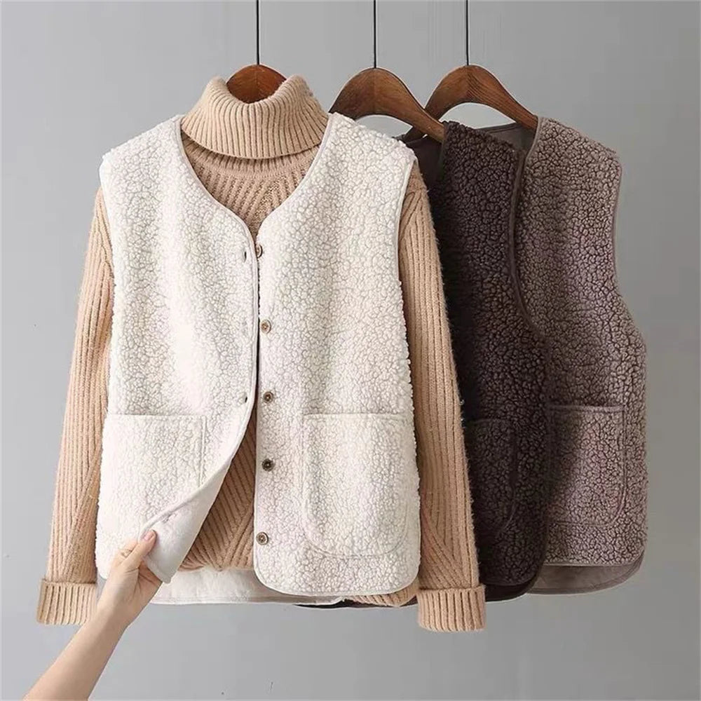 Isabelle | Gilet Sans Manches Effet Sherpa