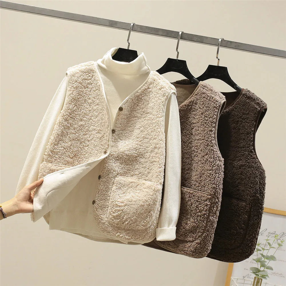 Isabelle | Gilet Sans Manches Effet Sherpa