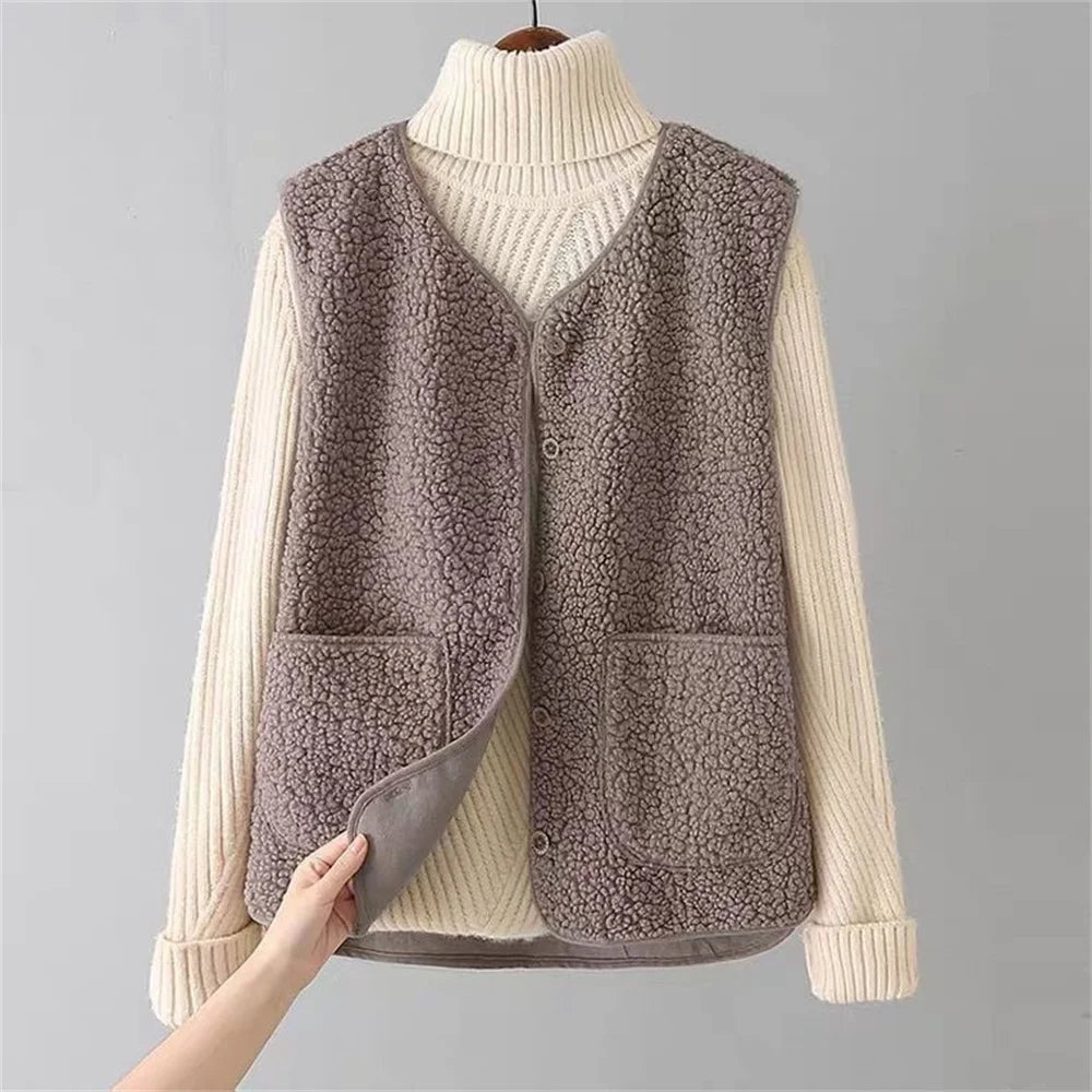 Isabelle | Gilet Sans Manches Effet Sherpa