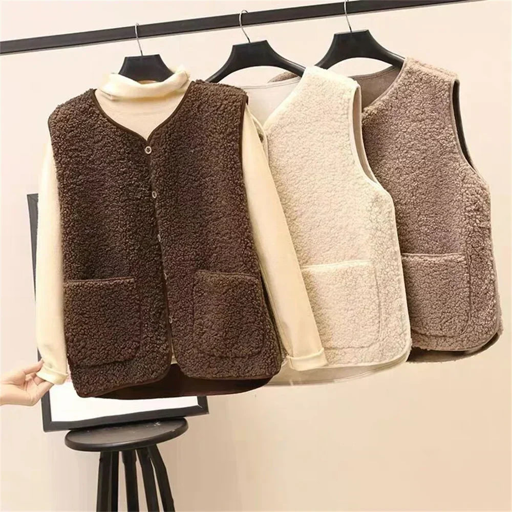 Isabelle | Gilet Sans Manches Effet Sherpa