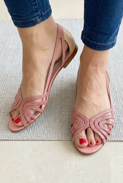 Sandales peep toe à découpes métallisées brillantes
