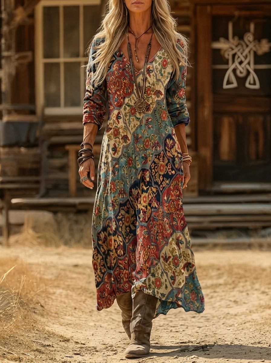 Lilwenn | Robe Longue Fluide Imprimée