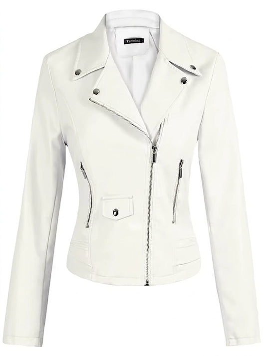 Laétitia | Perfecto Effet Cuir Blanc
