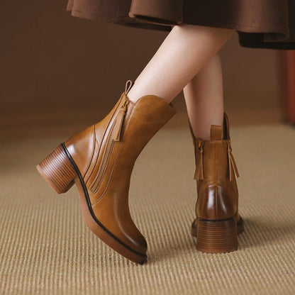 Mathurine | Bottines en Cuir à Talon