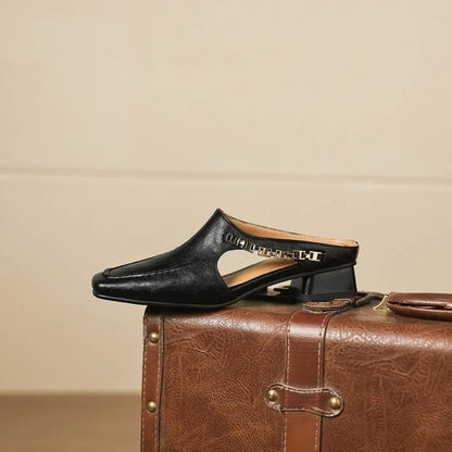 Vyla | Mules en Cuir Véritable