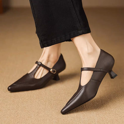 Tirea – Escarpins en Cuir à Bride en T – vue 2