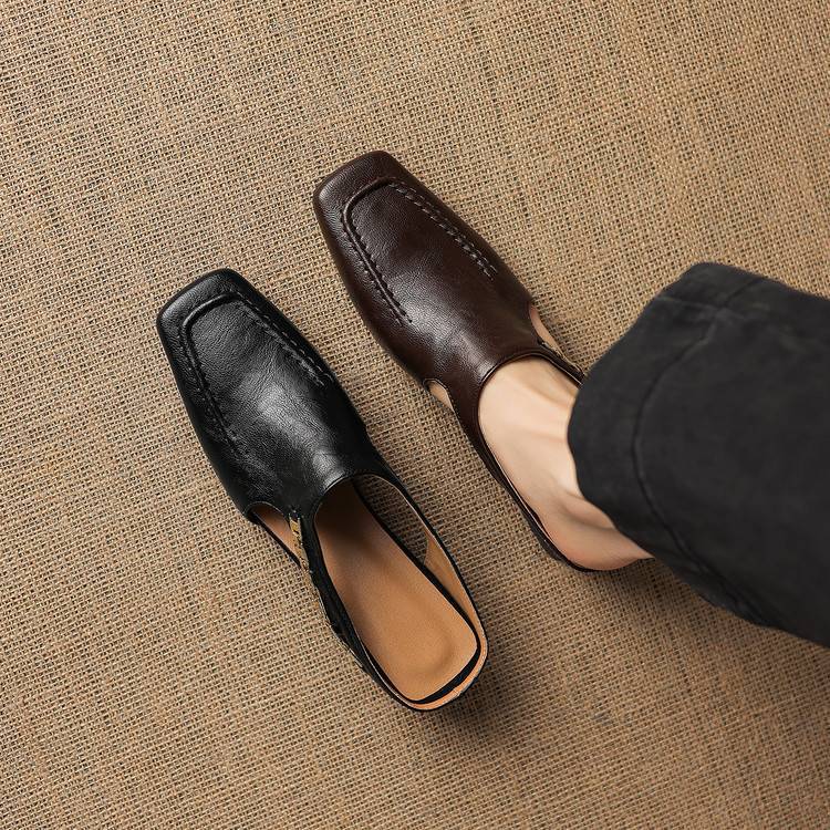 Vyla | Mules en Cuir Véritable