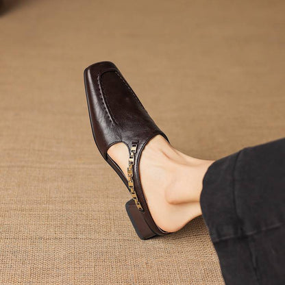 Vyla | Mules en Cuir Véritable