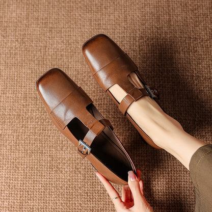 Veyra escarpins en cuir marron