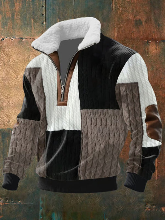 Pull Zippé Col Montant Fourré