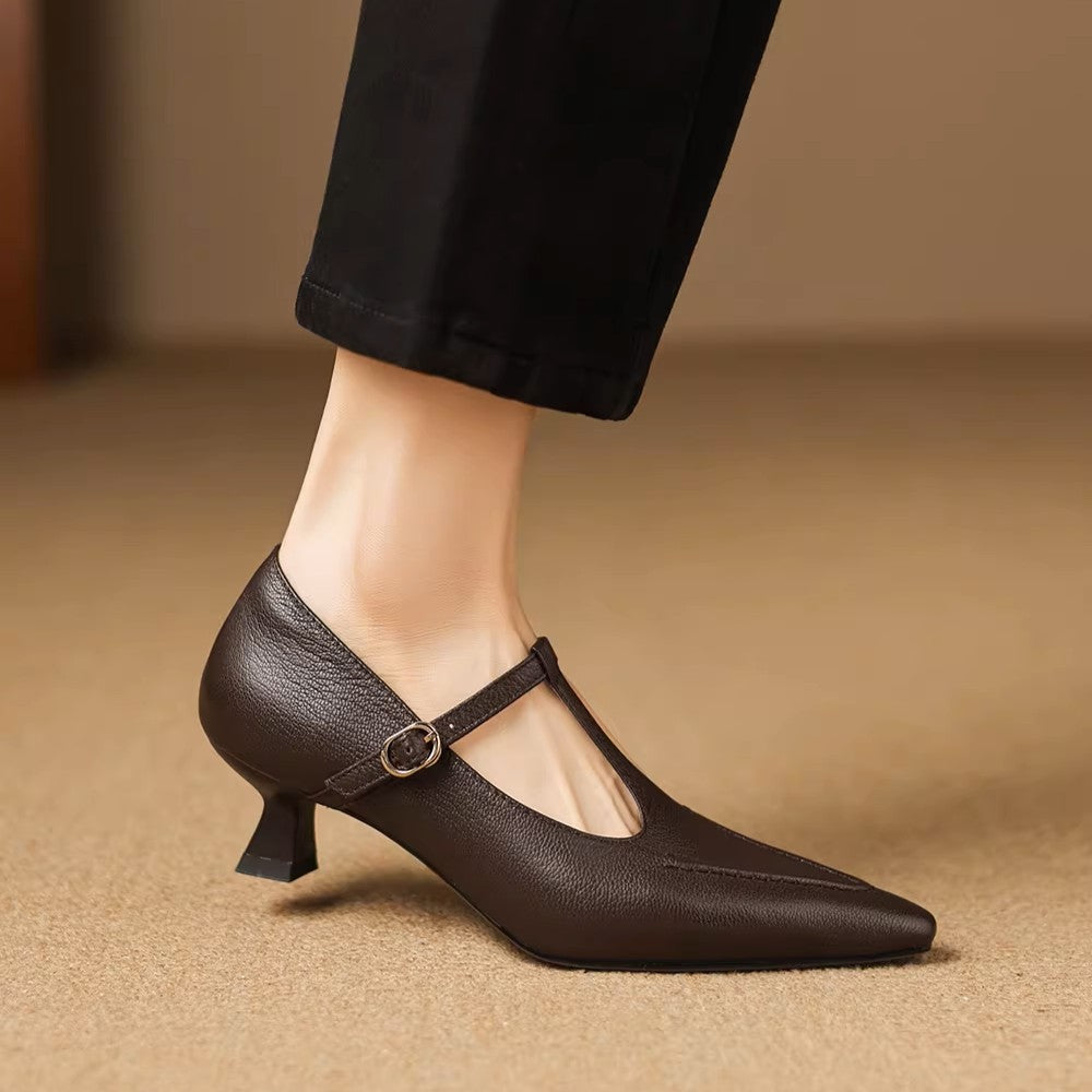 Tirea – Escarpins en Cuir à Bride en T – vue 10