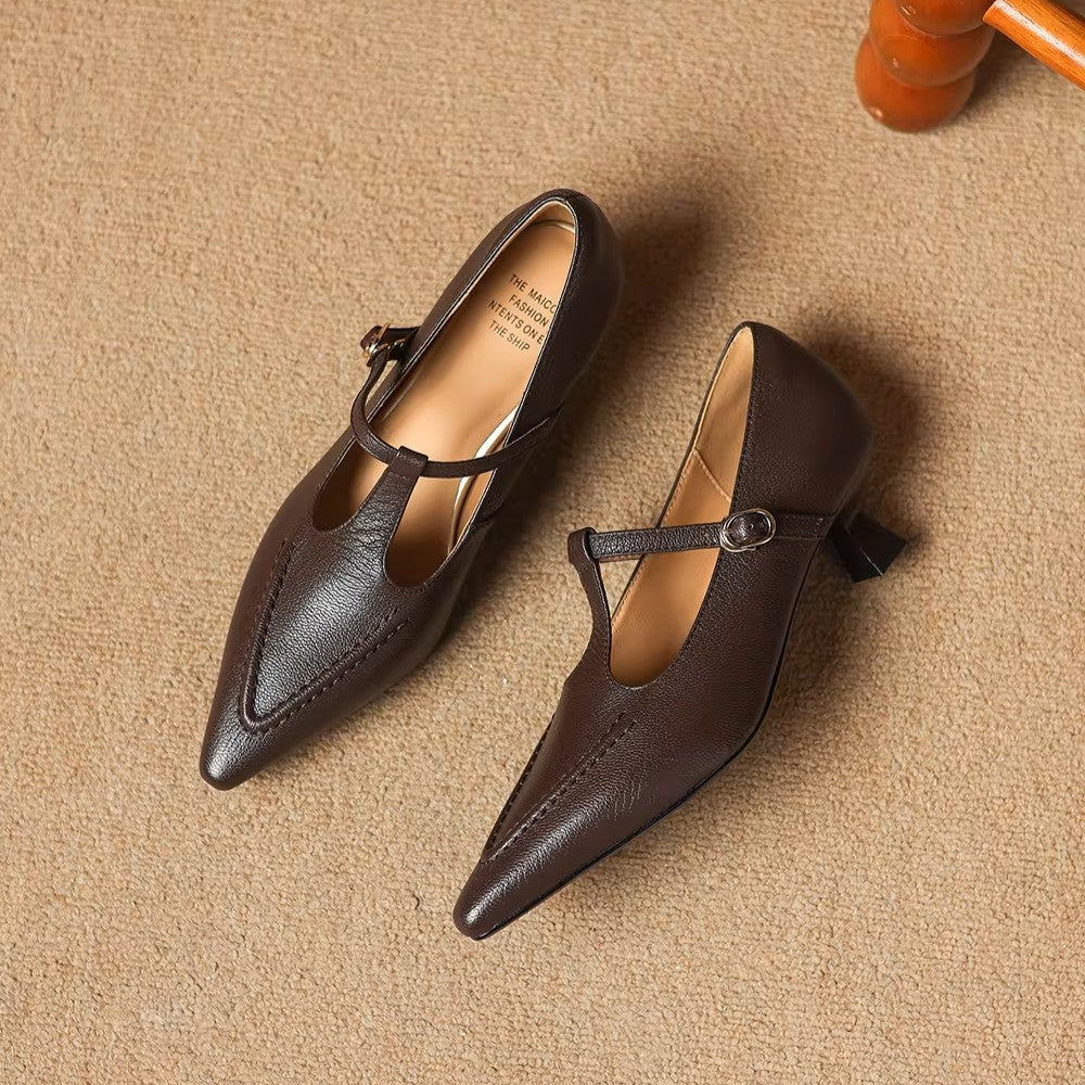 Tirea – Escarpins en Cuir à Bride en T – vue 15
