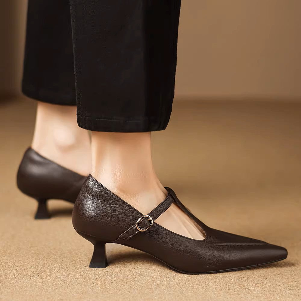 Tirea – Escarpins en Cuir à Bride en T – vue 11