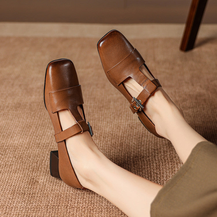 Veyra | Escarpins en Cuir à Bride en T