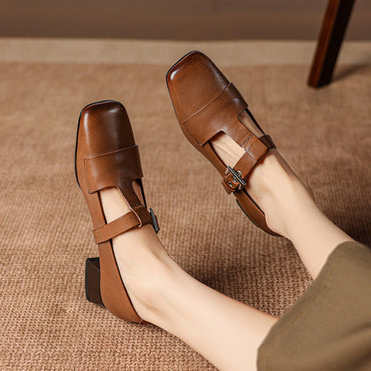 Veyra | Escarpins en Cuir à Bride en T