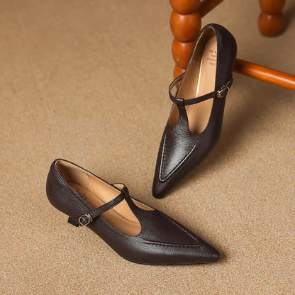 Tirea – Escarpins en Cuir à Bride en T – vue 14