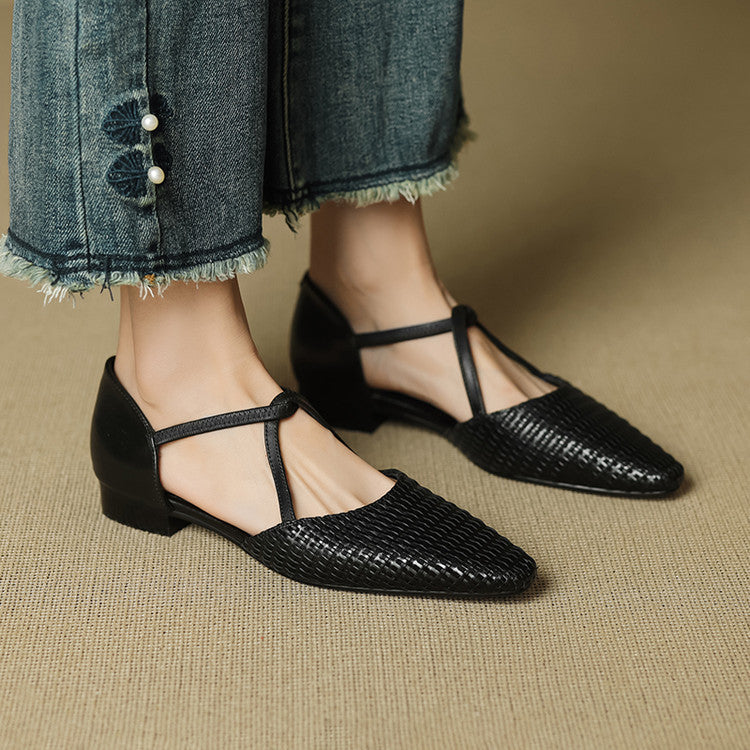 Dona – Babies en Cuir Tressé à Bride en T – vue 8