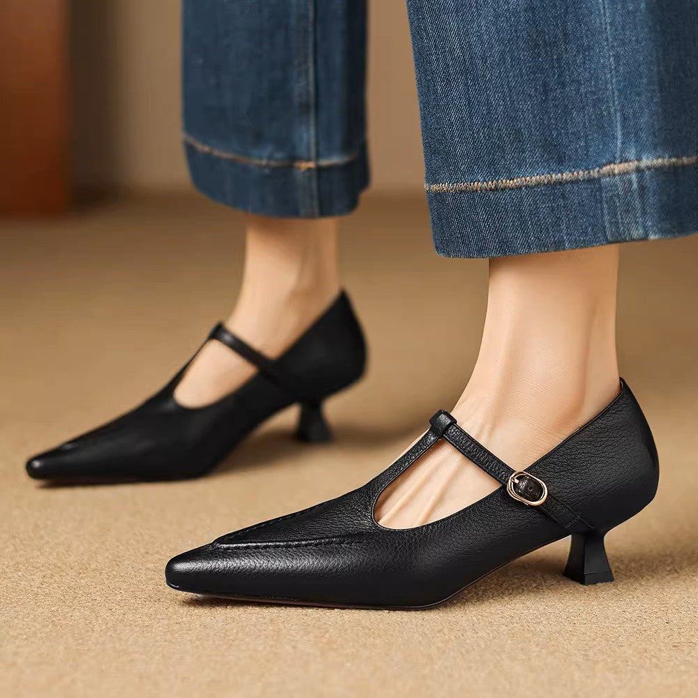Tirea – Escarpins en Cuir à Bride en T – vue 17