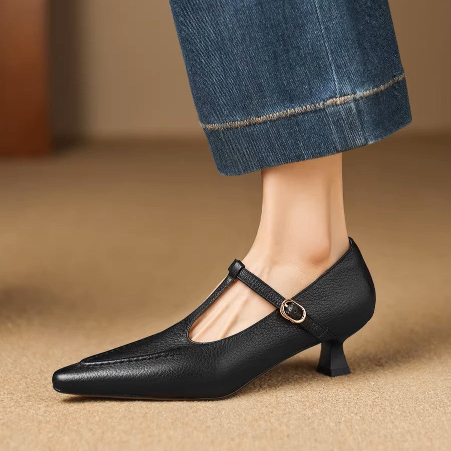Tirea – Escarpins en Cuir à Bride en T – vue 16