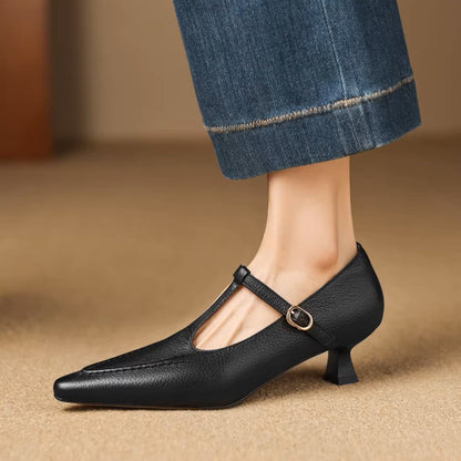 Tirea – Escarpins en Cuir à Bride en T – vue 16
