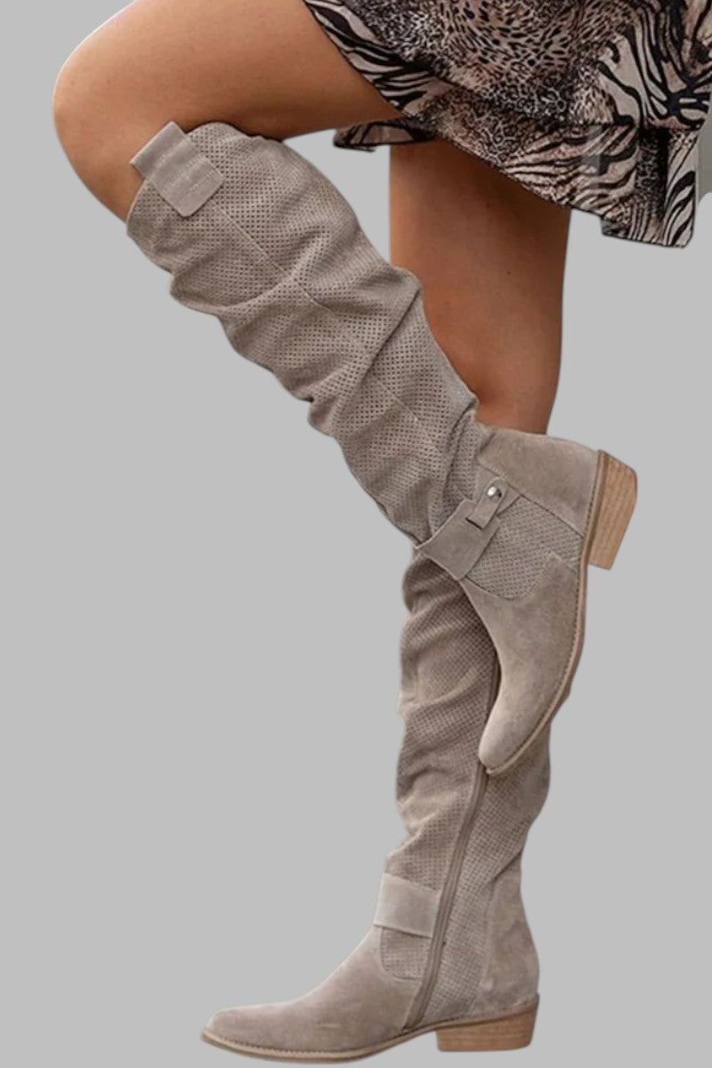 Émilienne | Bottes Hautes Vintage en Suède