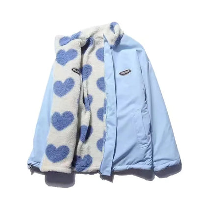 Lilou | Veste Réversible Motif Cœurs