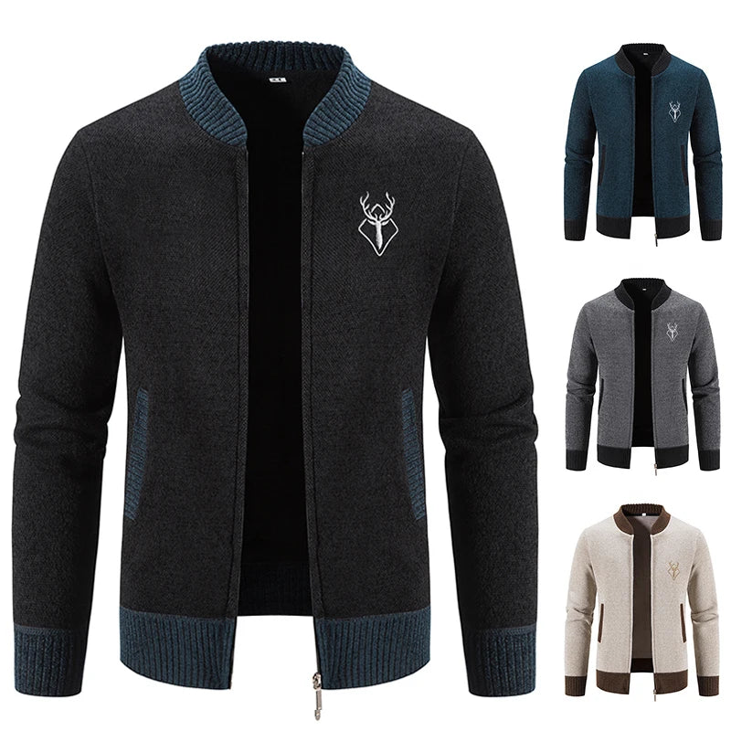 Pieter | Gilet Homme Tricoté, Détail Automnal
