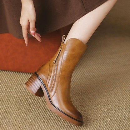 Mathurine | Bottines en Cuir à Talon