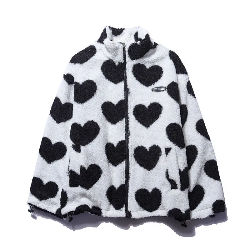 Lilou | Veste Réversible Motif Cœurs