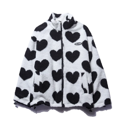 Lilou | Veste Réversible Motif Cœurs