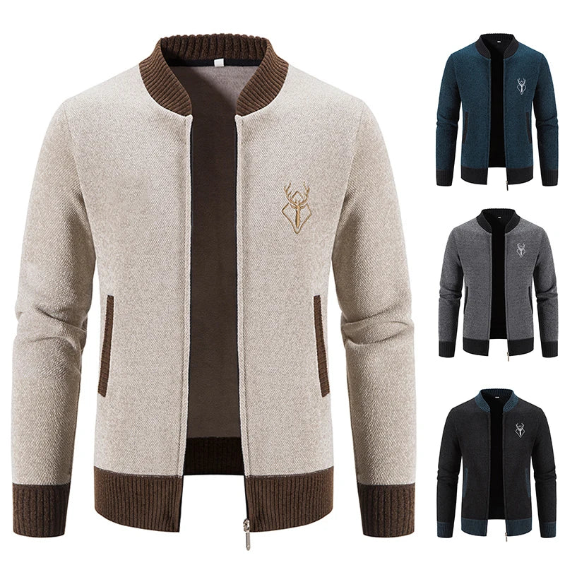 Pieter | Gilet Homme Tricoté, Détail Automnal