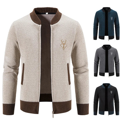 Pieter | Gilet Homme Tricoté, Détail Automnal