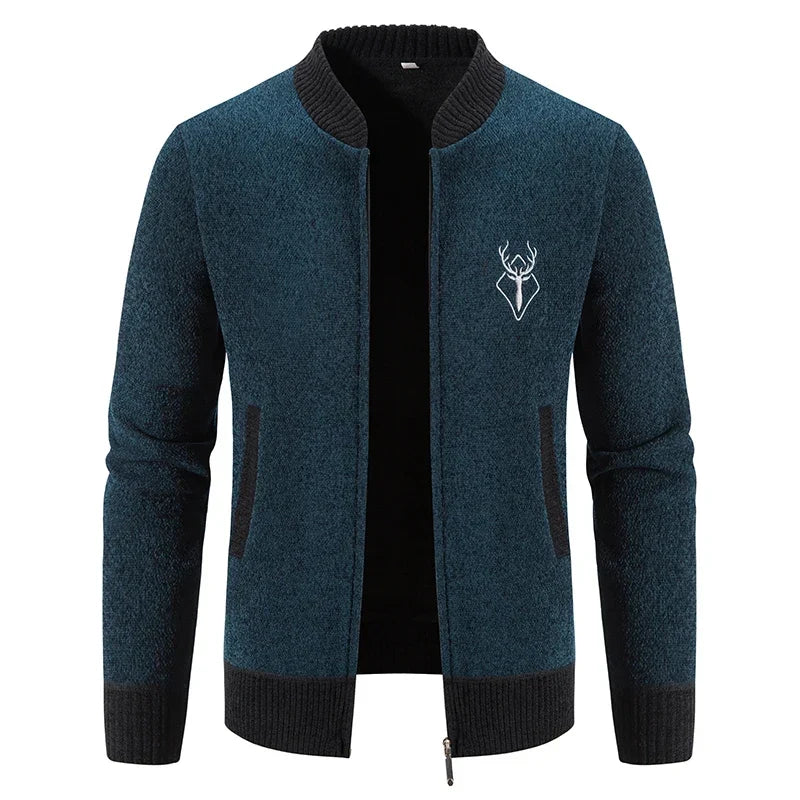 Pieter | Gilet Homme Tricoté, Détail Automnal