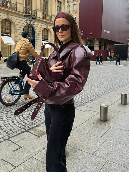 Hélia | Veste Effet Cuir Oversize