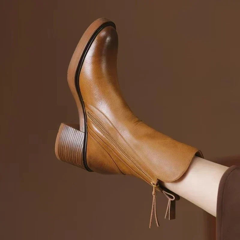 Mathurine | Bottines en Cuir à Talon