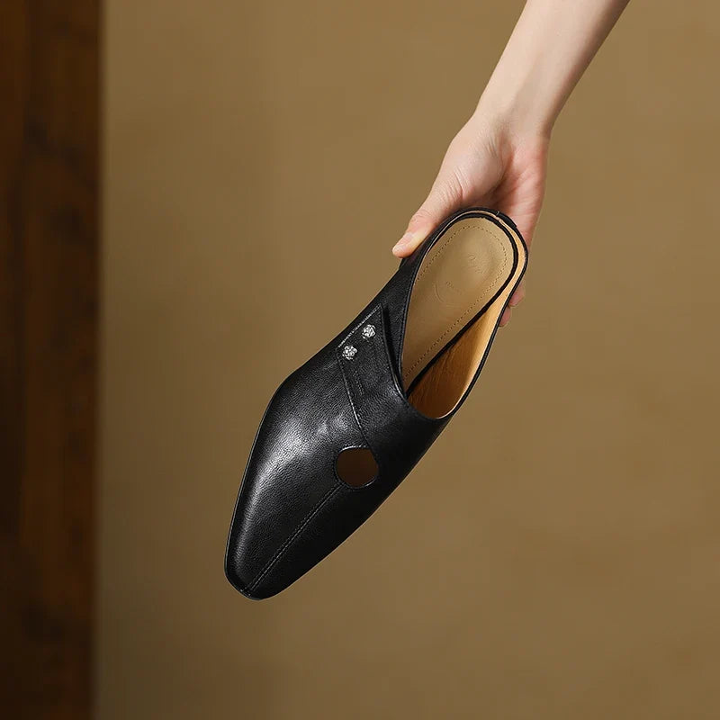 Olga | Mules en Cuir Véritable à Bride
