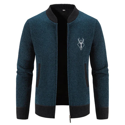 Pieter | Gilet Homme Tricoté, Détail Automnal