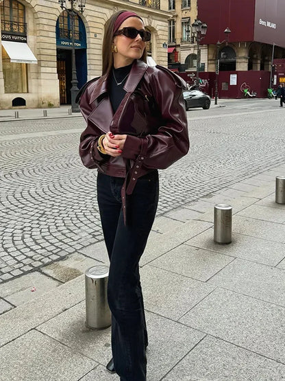 Hélia | Veste Effet Cuir Oversize