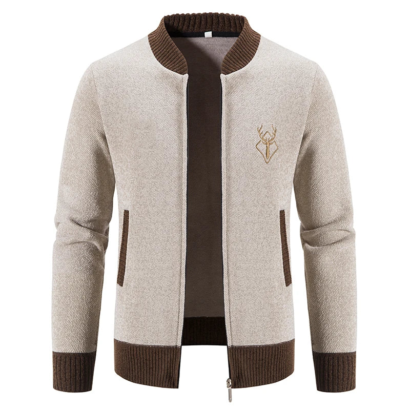 Pieter | Gilet Homme Tricoté, Détail Automnal